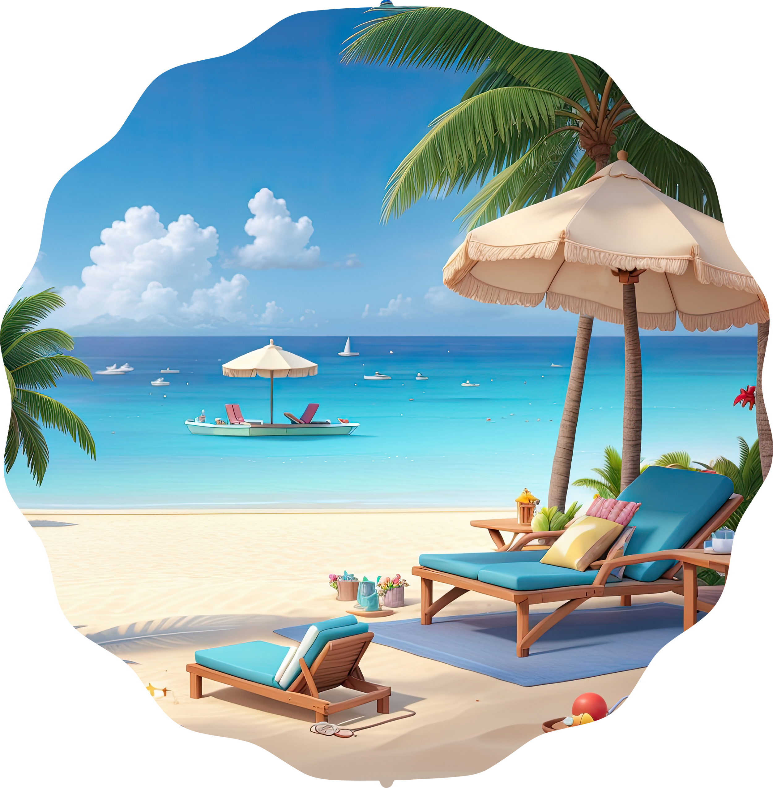 8" Summer Beach Vacation Wind Spinner