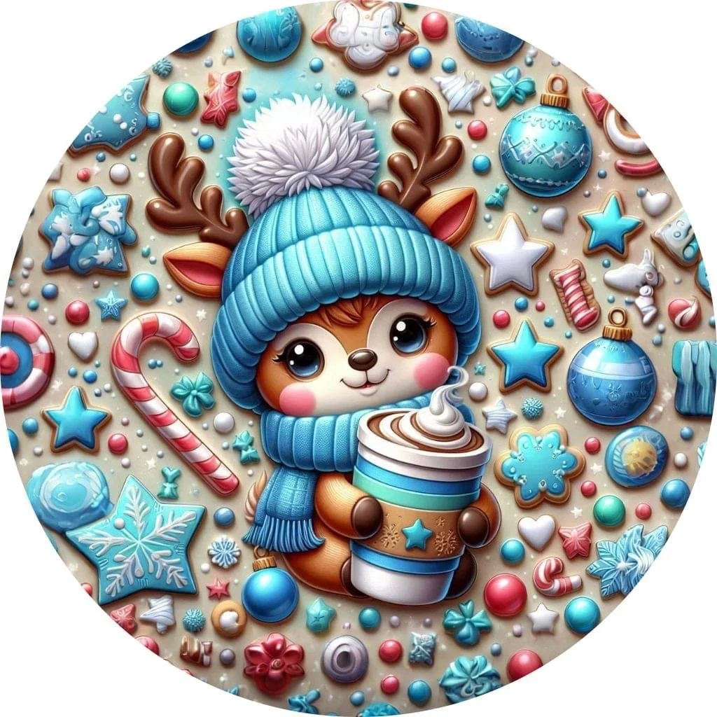 8" Winter Coffee Wind Spinner