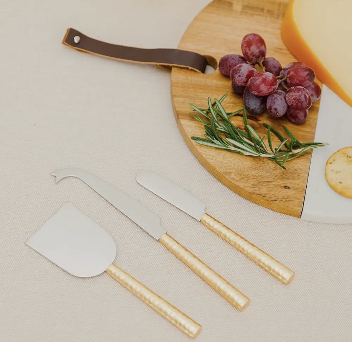 Gold Handled Cheese Knife Set