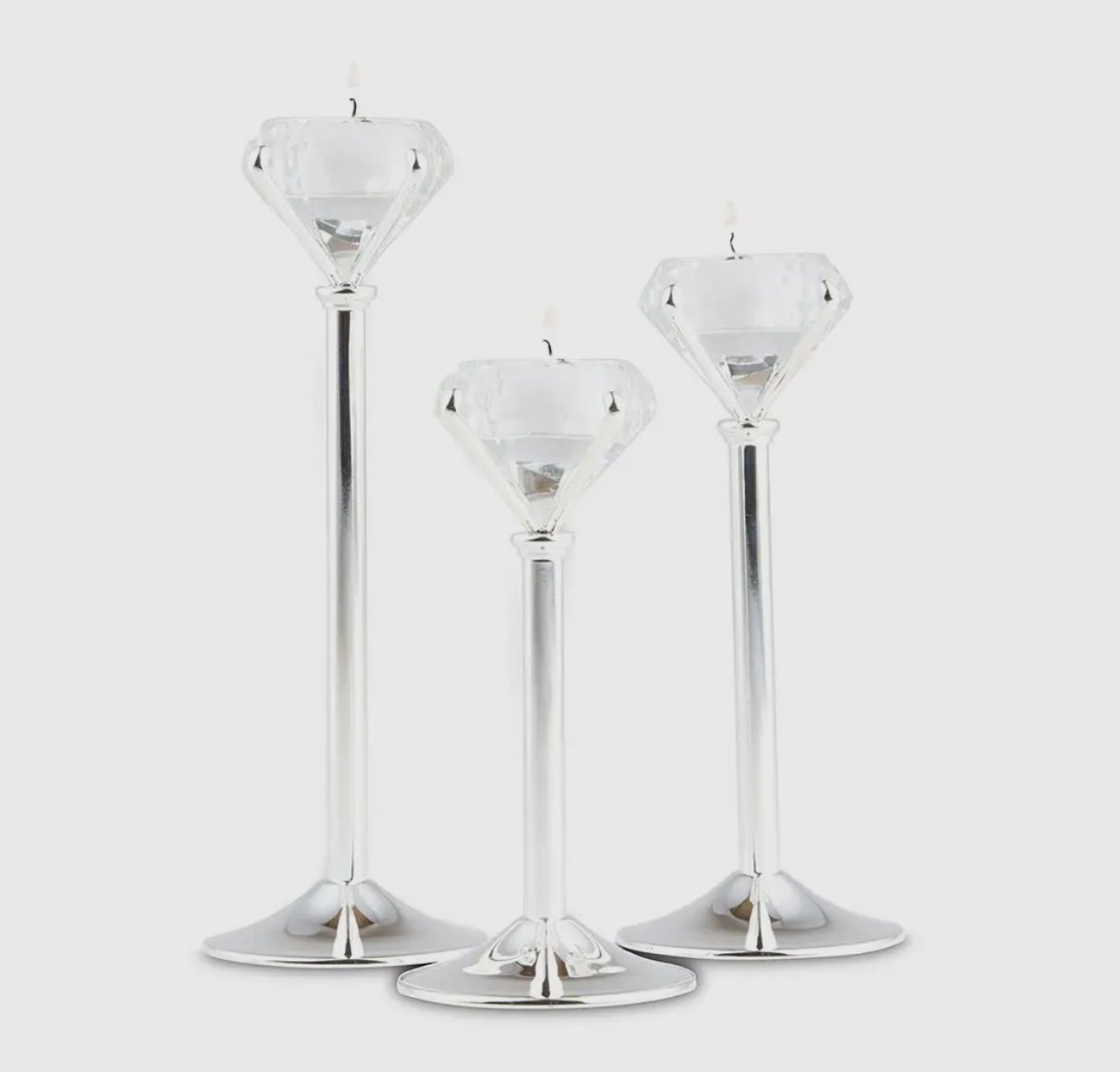 Diamond Tealight Holder Set