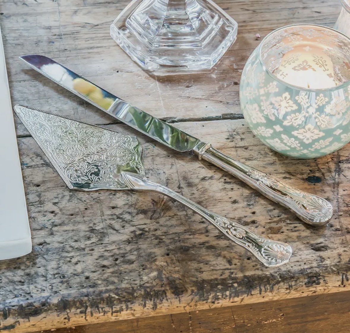 Vintage Inspired Silver Serving Set