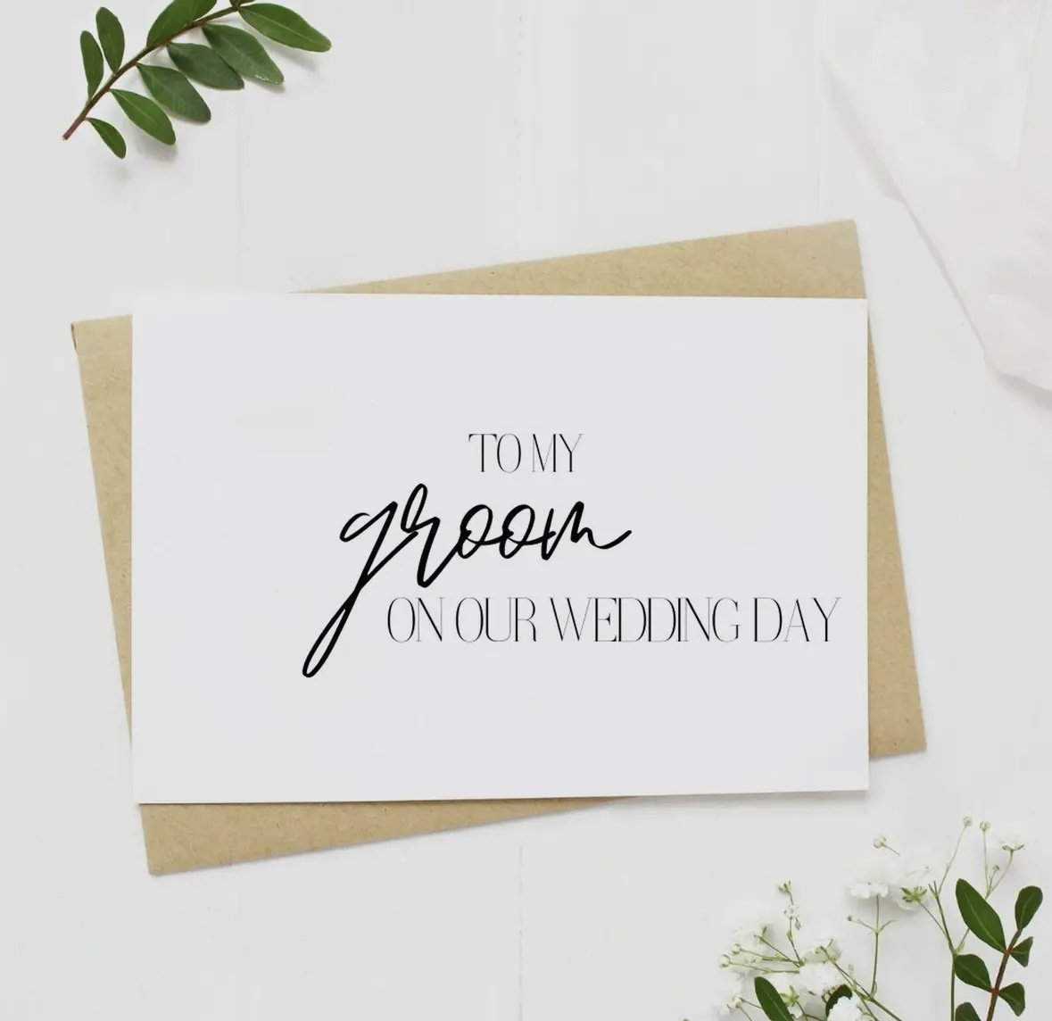Handmade "To my Groom" Wedding Card