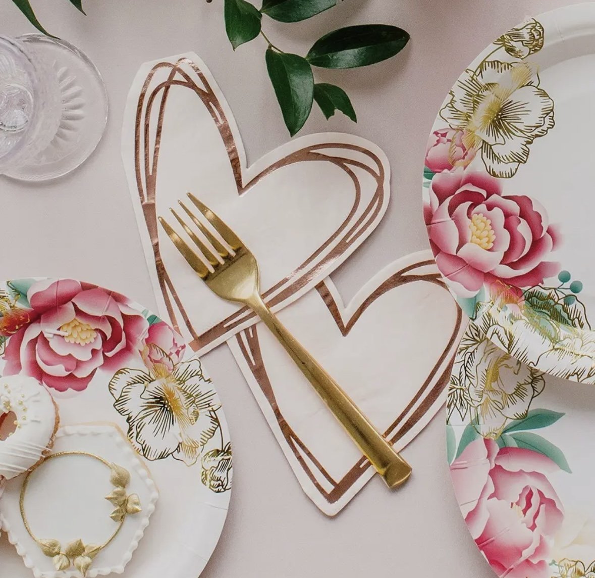 Foil Heart Party Napkin
