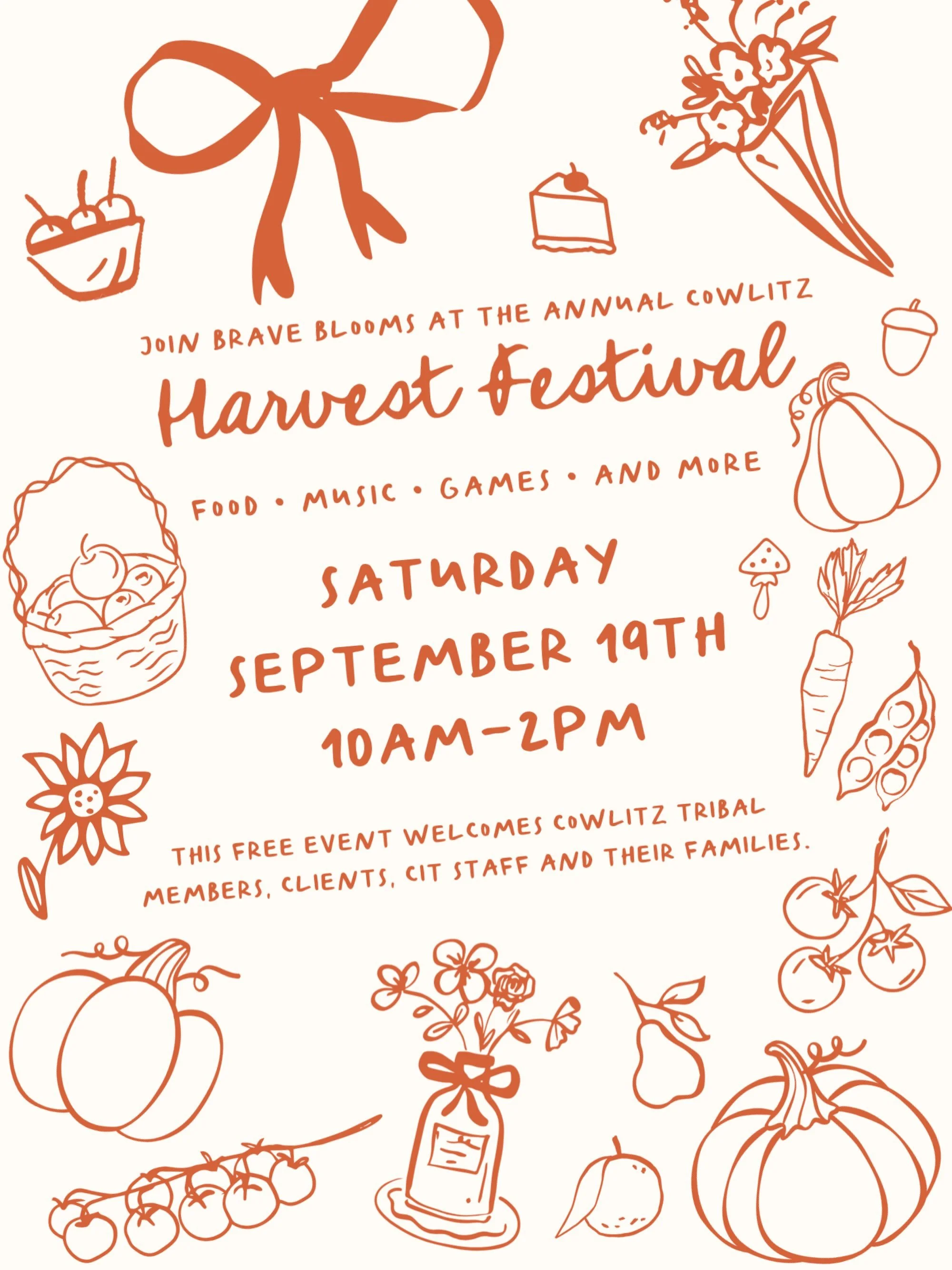 We&rsquo;re so excited to be a vendor at the Annual Cowlitz Harvest Festival this Saturday! 🍂🍁

We&rsquo;ll be bringing lots of beautiful, locally grown flowers and can&rsquo;t wait to spend the day celebrating the changing season with our Cowlitz 