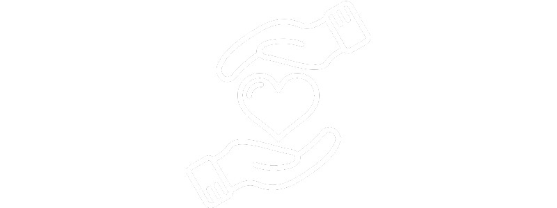 Icon of two hands, one above and one below, holding a heart between them.