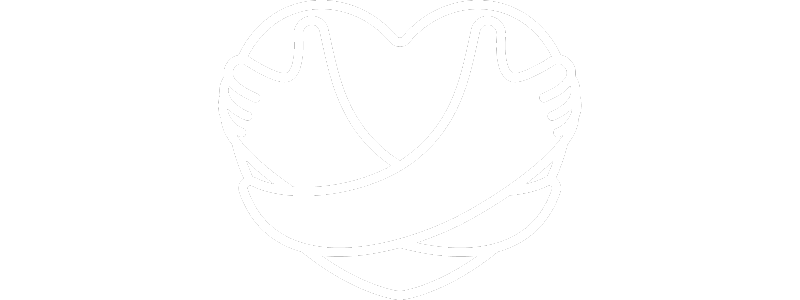 Outline of a heart with a bandage wrapped around it.