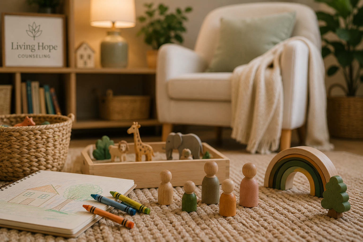Children's play area at Living Hope Counseling in Keller, Texas
