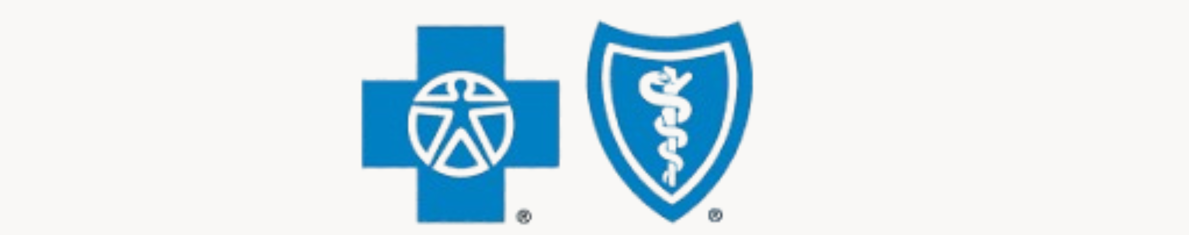 Blue pharmacy cross with a peace symbol inside and a blue shield with a caduceus symbol.