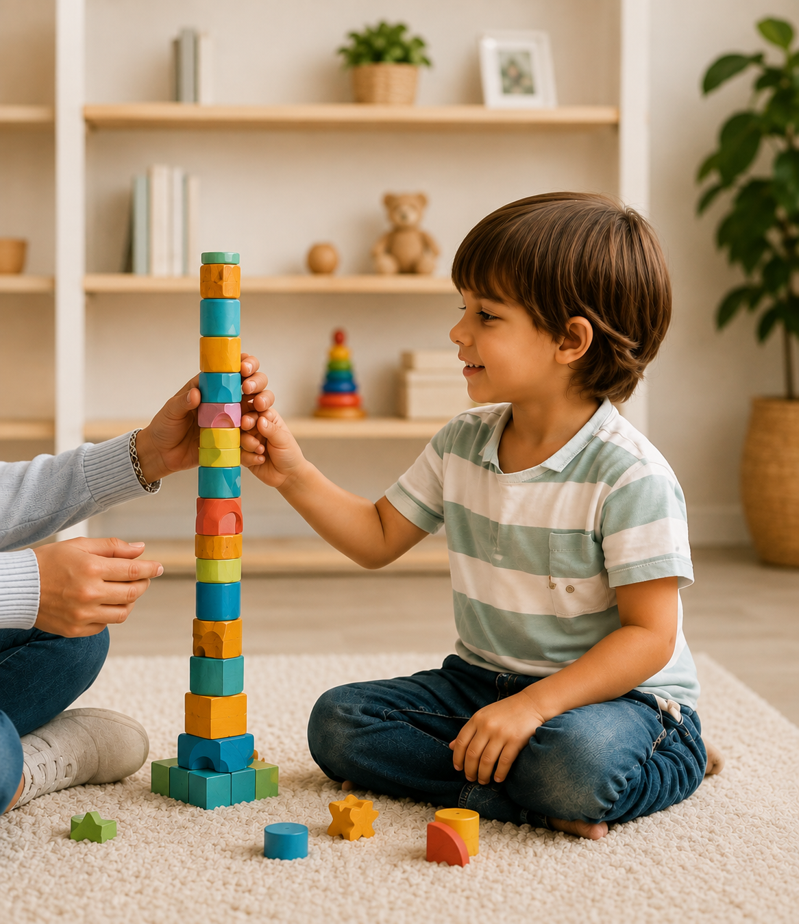 A young boy having play therapy at Living Hope Counseling in Keller, Texas