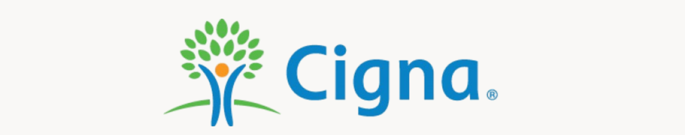 Cigna logo with stylized tree and the word 'Cigna' in blue.
