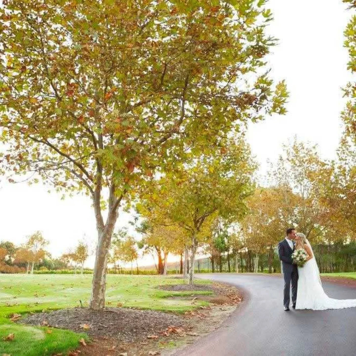 The autumn trees.. the crisp air. The start of a new beginning and the rest of their lives! Wedding perfection for these two lovers!