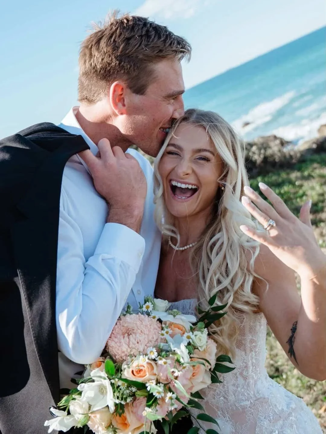 M R &amp; M R S

Let the adventures begin!!!! The world is yours. 

D&amp;T 

Photographer ~ @bygemma.photography 
MUA ~ @laurabell_beauty 
Hair ~ @samshaironsunset 
Florist ~ @lotusfloralstudio 
Dress ~ @astonbridal