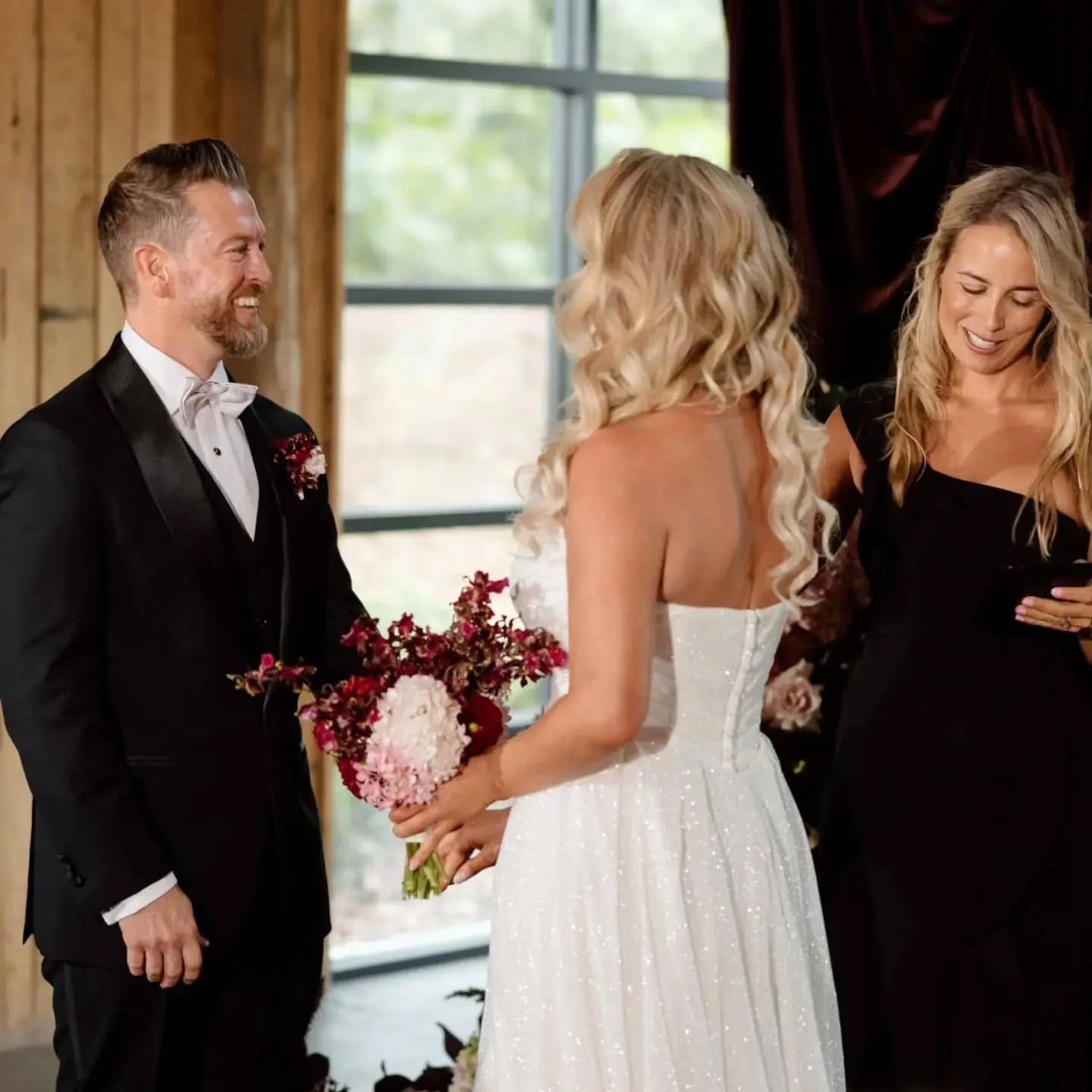Where do I stand during a ceremony?

The first answer is of course, wherever you would like me to! 

It usually looks a little like this...
From centre stage to quietly off to the side. I am always moving, always watching, always cheering and most de