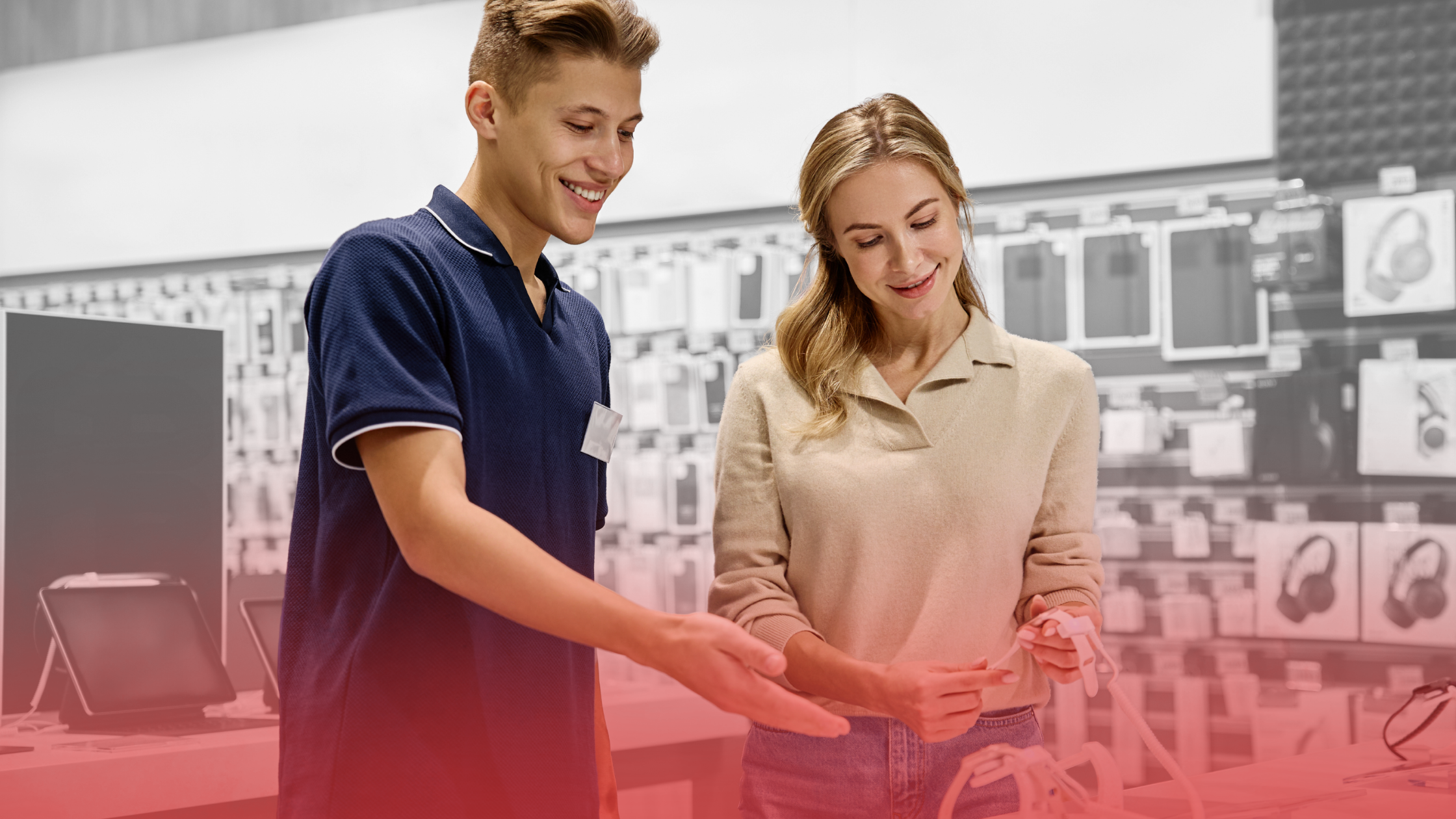 Retail POS upgrade process in electronics showroom