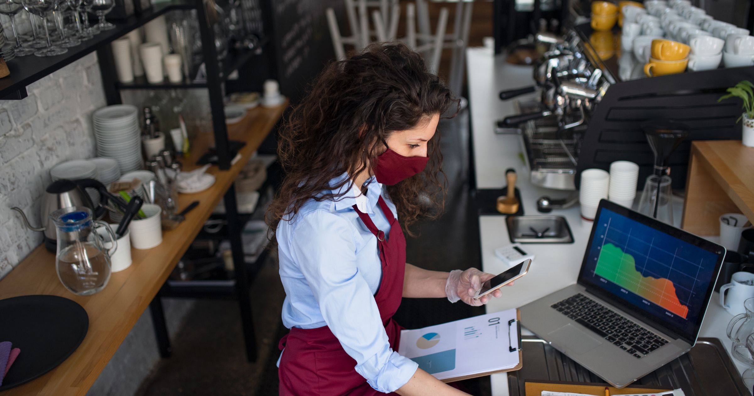 Retail POS system used at checkout counter