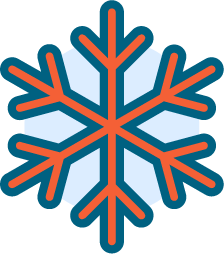 An illustration of a snowflake over a circle to symbolise the Air Conditioning services of Electricole