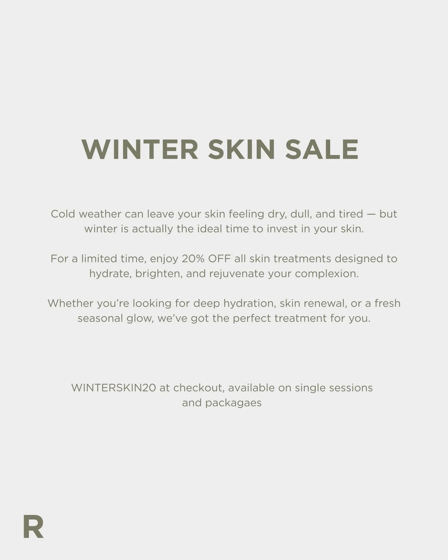 Tired, dull skin? Take advantage of our biggest skin sale this winter. 

🖥 http://www.renewskinclinics.com.au
📧 hello@renewskinclinics.com.au
📞 03 9467 2220
📍 Greensborough, VIC