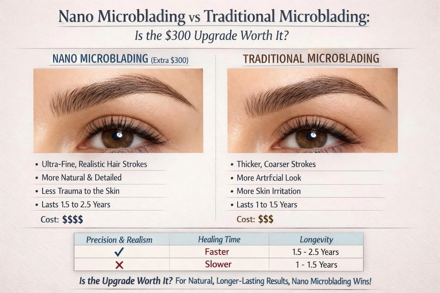Nano Microblading vs Traditional Microblading: Is the $300 Upgrade Worth It?