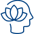 Outline of a flower with five petals and a central bloom