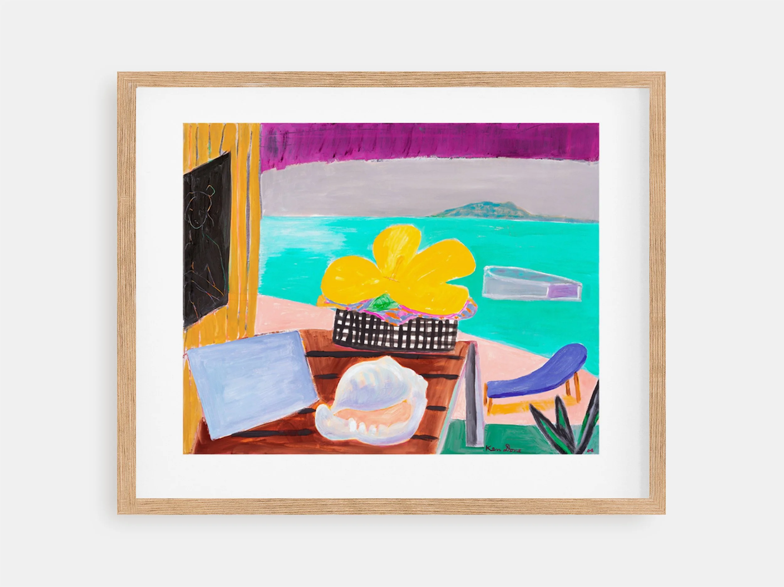 Yellow Hibiscus and blue Chair, 2004