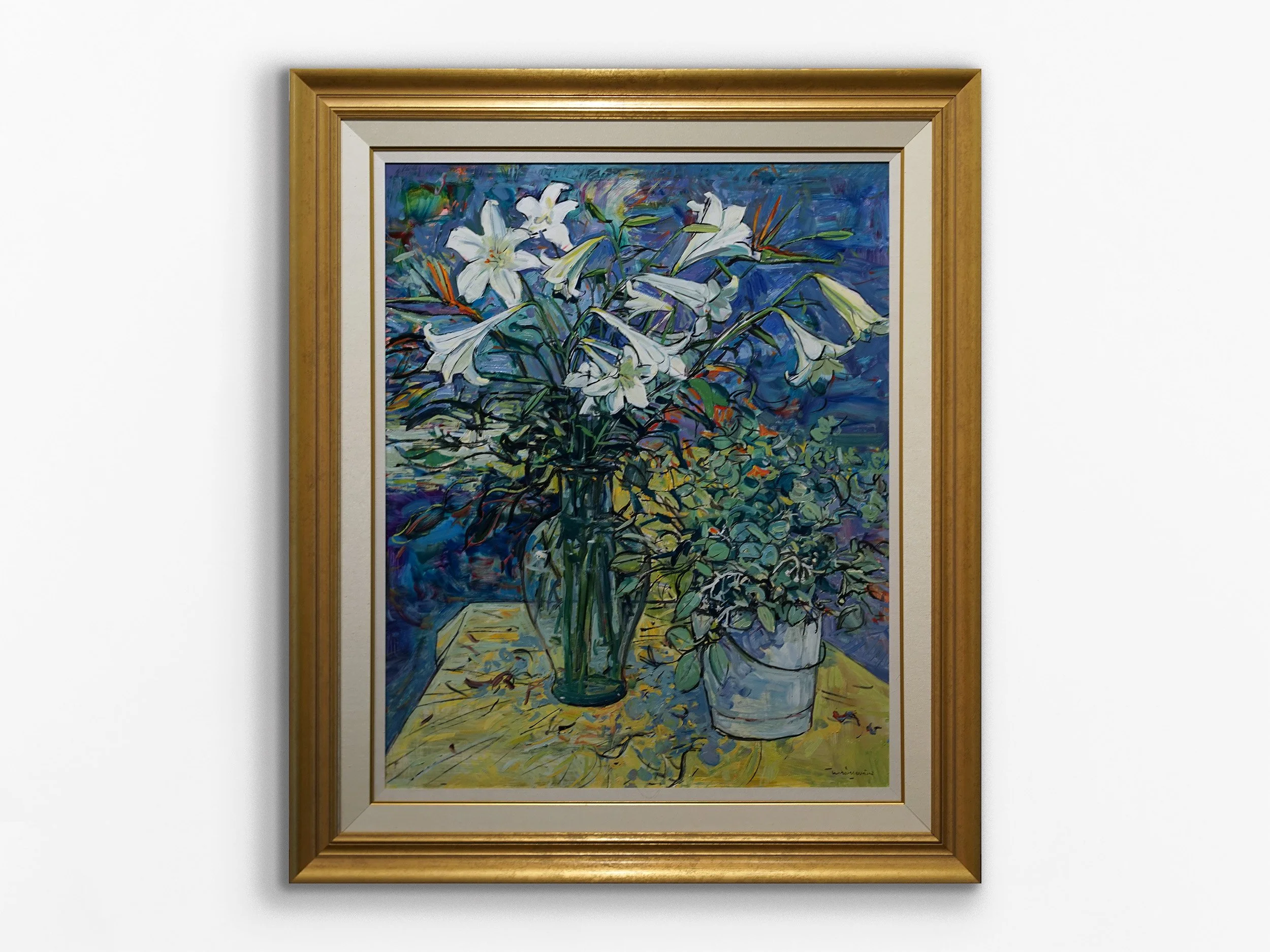 White Lilies in Vase