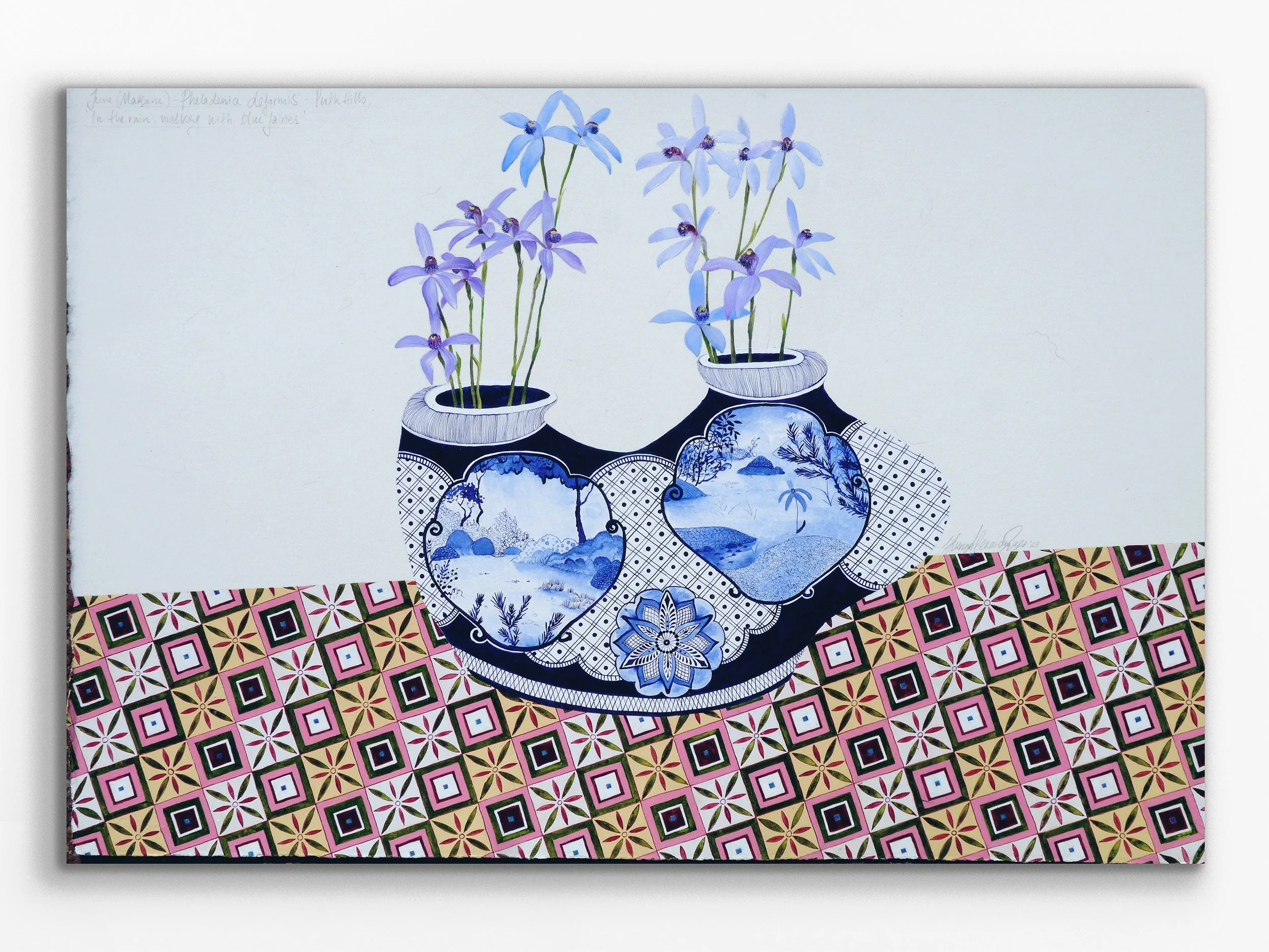 In the rain, walking with blue fairies, 2023