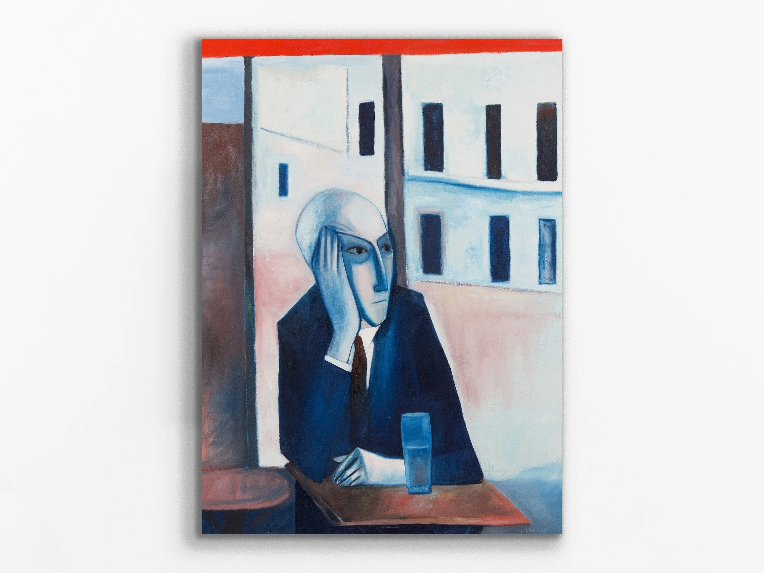 Robert Dickerson, Man in Tapas Bar, 1993, Oil on board, Major painting by the artist illustrated in his book: Against the Tide, 2004, Linton and Kay Galleries Perth