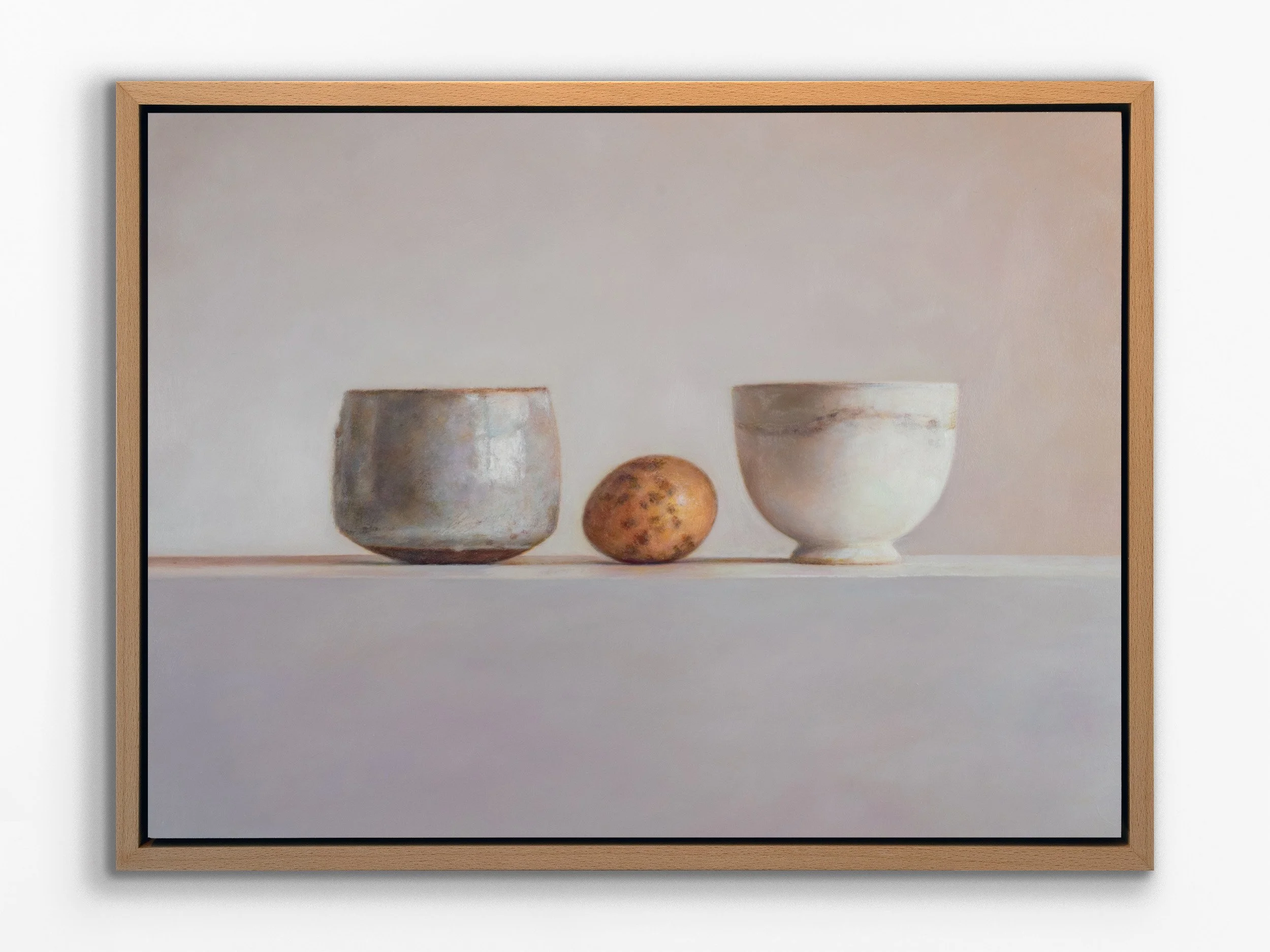Shino bowl, speckled egg and Rachel's teabowl, 2026