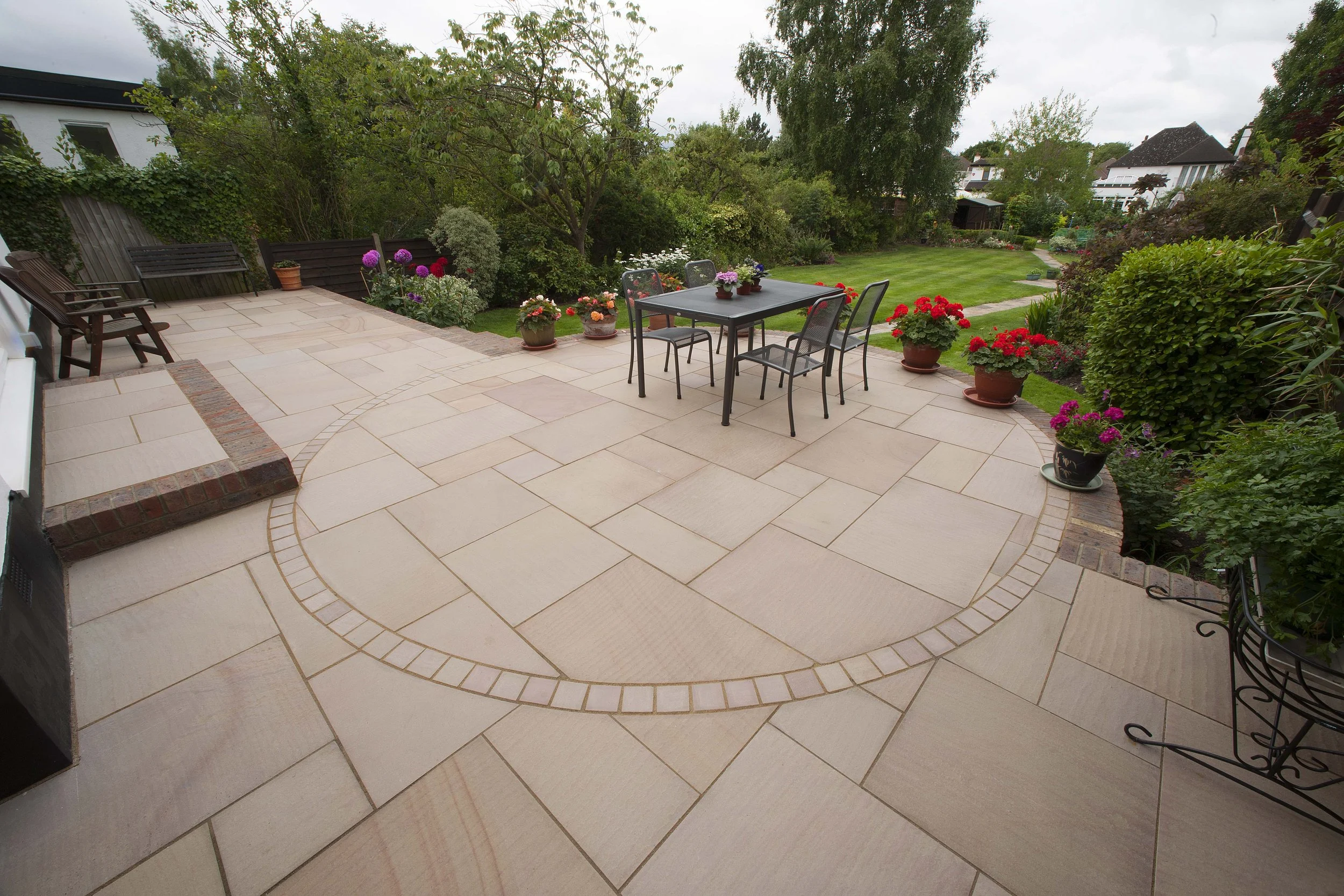polished sandstone patio