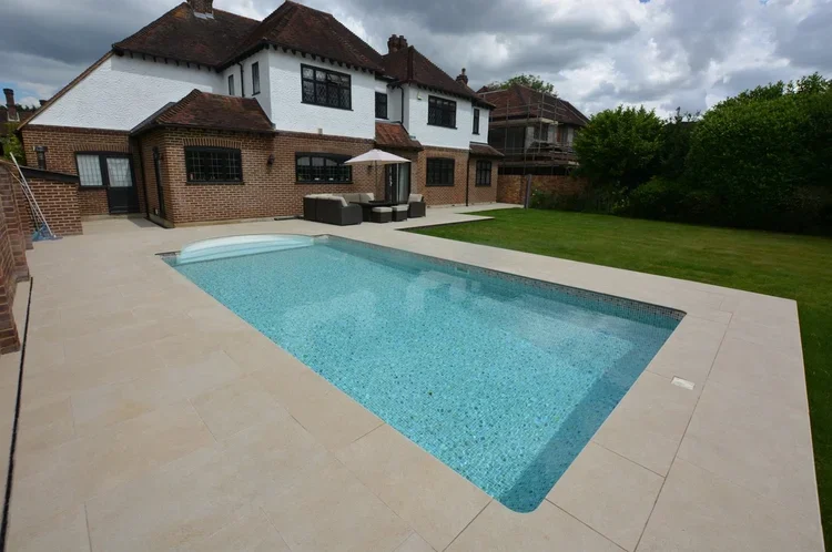 porcelain paving around swimming pool