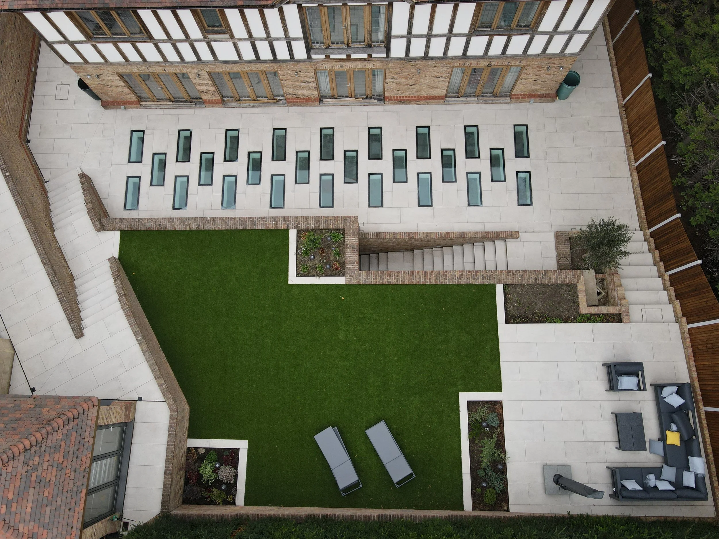 landscaping and porcelain patio chislehurst