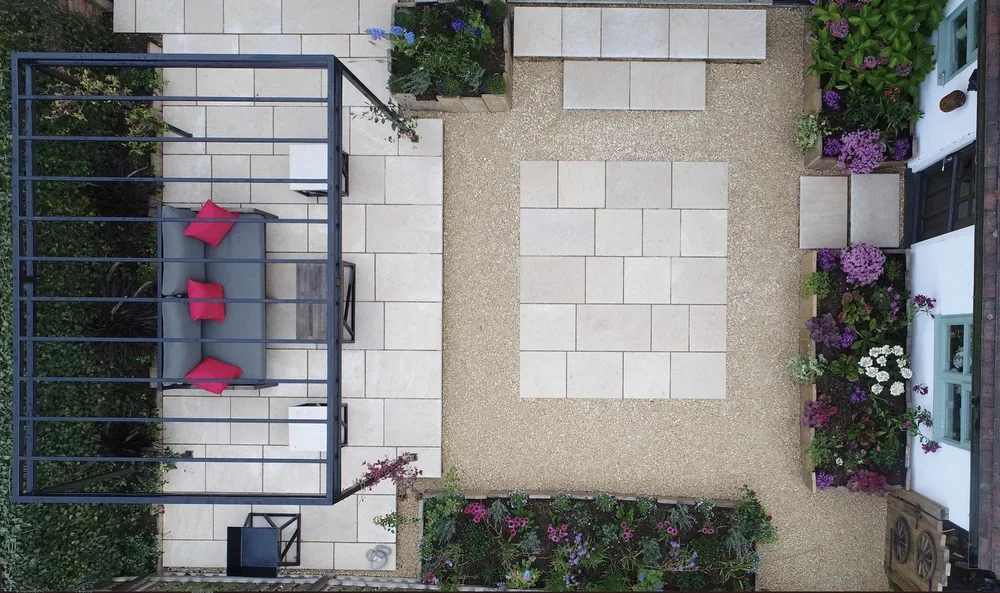 limestone patio paving