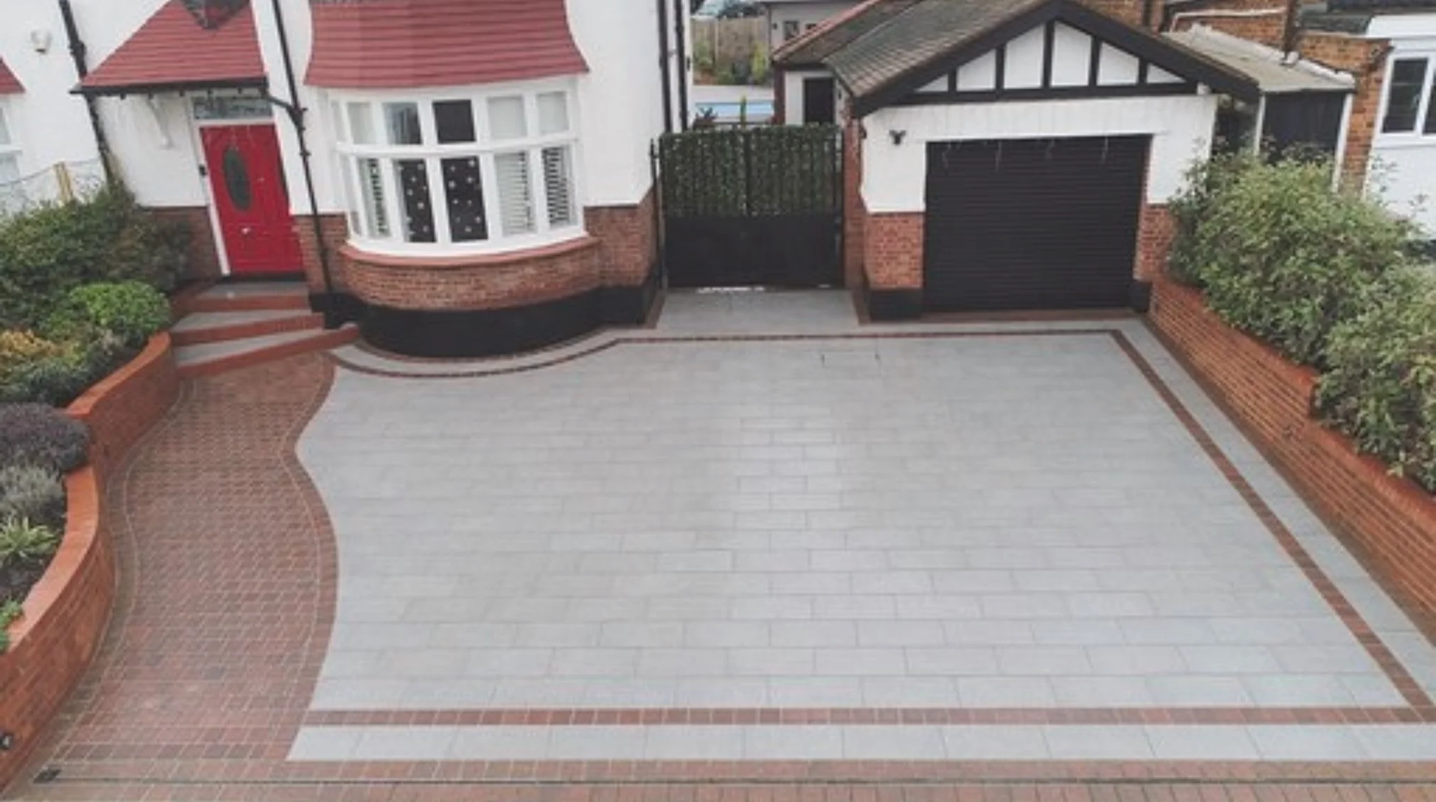 porcelain paved driveway