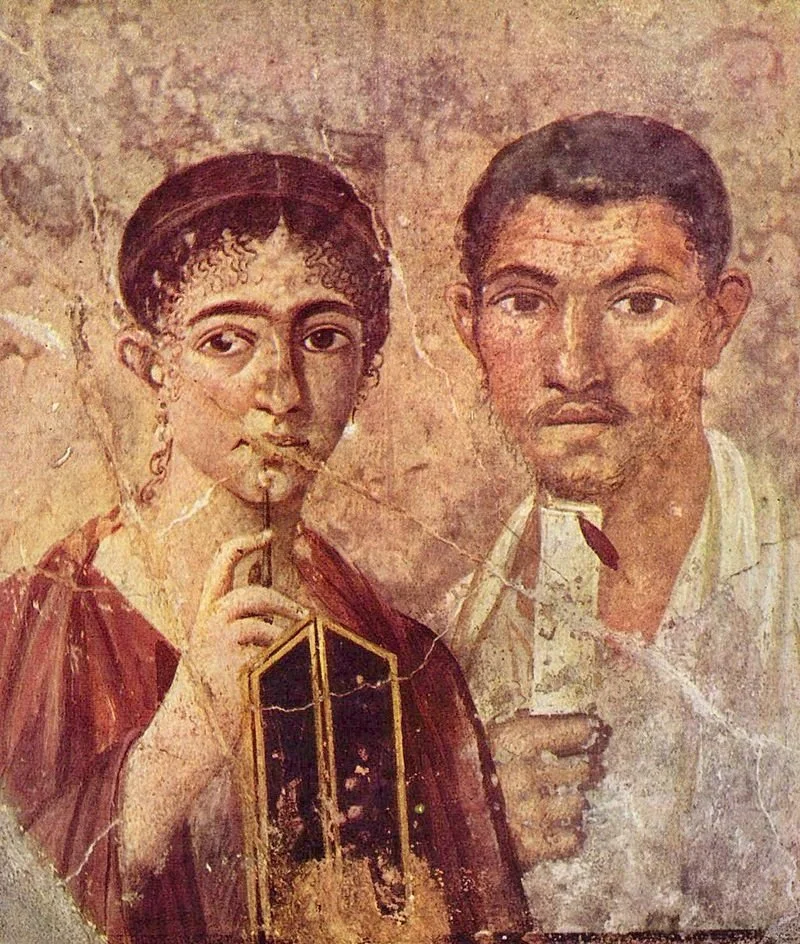 Portrait of Terentius Neo and wife, Pompeii, Naples.