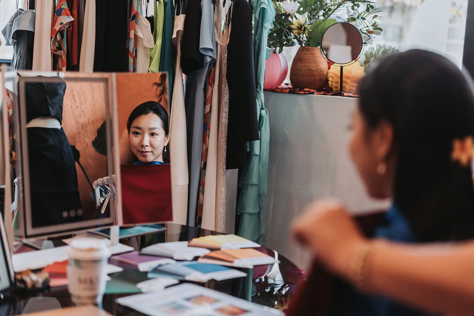 Personal stylist doing colour analysis in Hong Kong