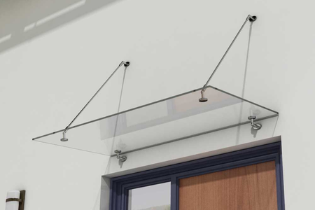 a simple and cheap glass door canopy