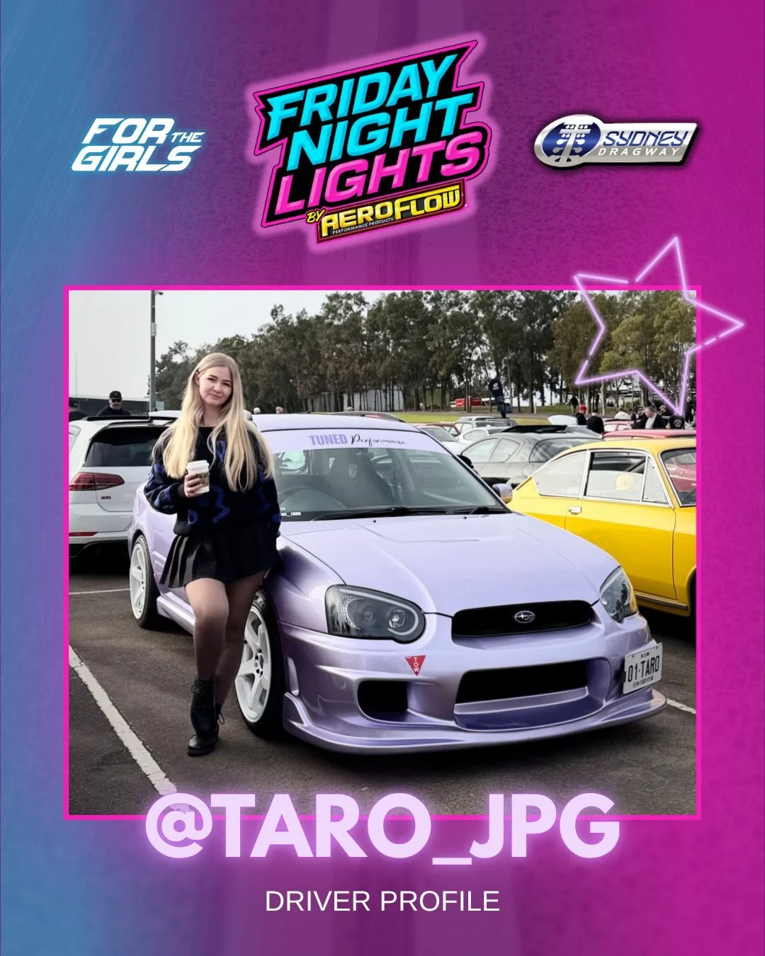 Meet Maddie and her 2005 Subaru Impreza 💜✨

This Friday marks Maddie&rsquo;s first time hitting the drag strip, and we couldn&rsquo;t be more excited to see her take on the quarter mile! 🏁

She&rsquo;ll be bringing the freshly painted Impreza out t