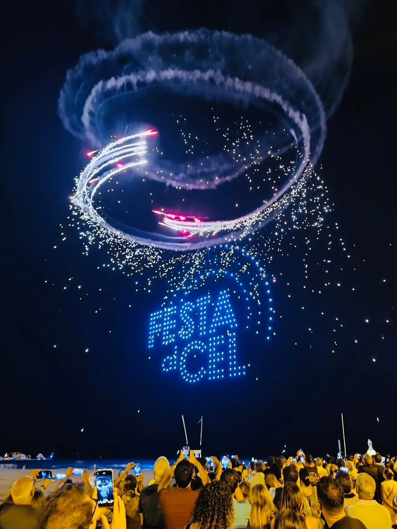 What an unforgettable moment at @festaalcel @ajsalou @visitsalou ✨ @dronelightshow.umiles @portaventuraworld 

With the incredible support of the festival, @aerosparx brought a true European first to life &mdash; lighting up the skies like never befo