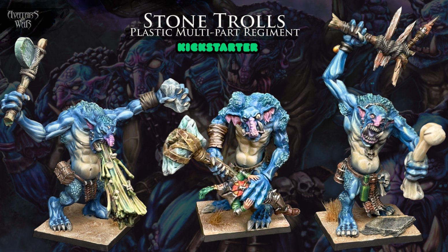Stone Trolls plastic multi-part regiment fantasy miniatures by Avatars of War