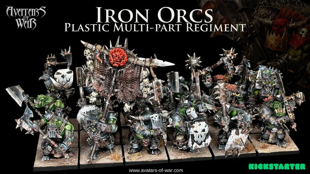 Iron Orcs Plastic Multi-Part Regiment by Avatars of War, designed by Felix Paniagua for Old-School Classic Fantasy battles.