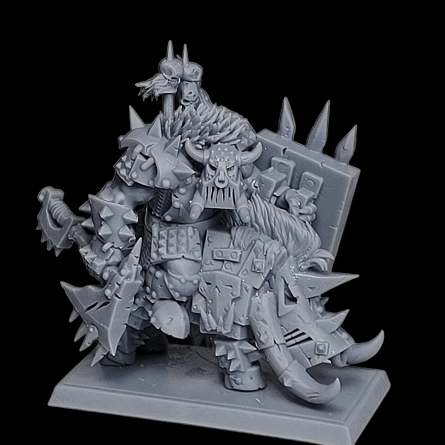 Actual 28mm Orc 3D print made on a home resin printer, demonstrating crisp edges, clean surface finish and true-to-render sculpt accuracy. Directly printed from the high-detail STL model.