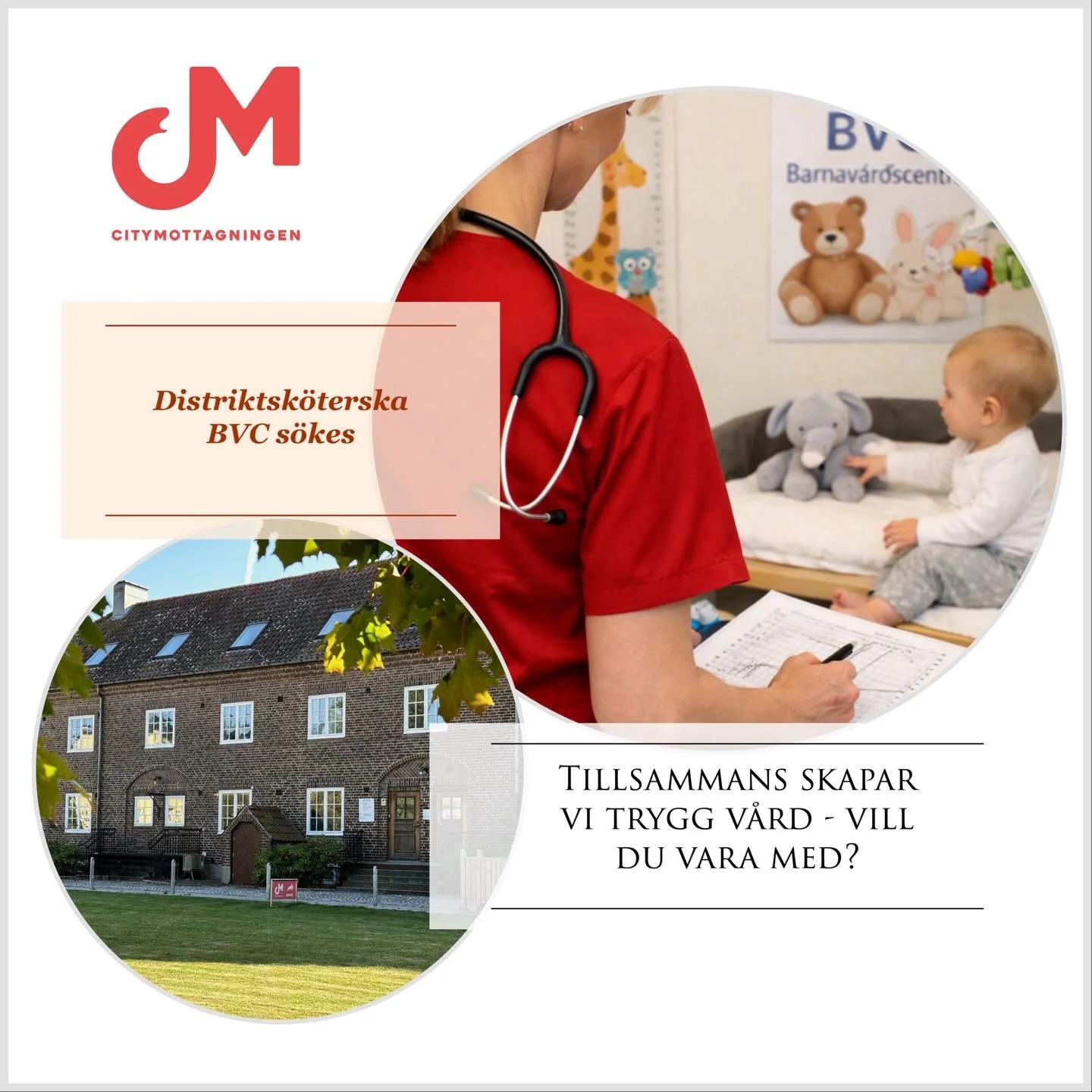 Var med och g&ouml;r v&aring;rden tryggare tillsammans med oss🌱 

Citymottagningen erbjuder en n&auml;ra och familj&auml;r v&aring;rd med h&ouml;g kompetens, god tillg&auml;nglighet och ett personligt bem&ouml;tande. Vi som arbetar p&aring; Citymott