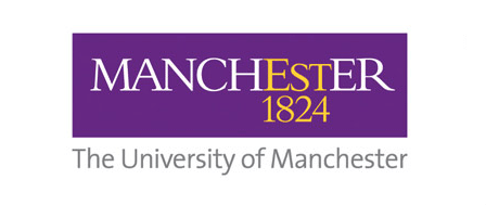 Logo of the University of Manchester with purple and yellow text reading 'MANCHESTER 1824' and gray text underneath saying 'The University of Manchester'.