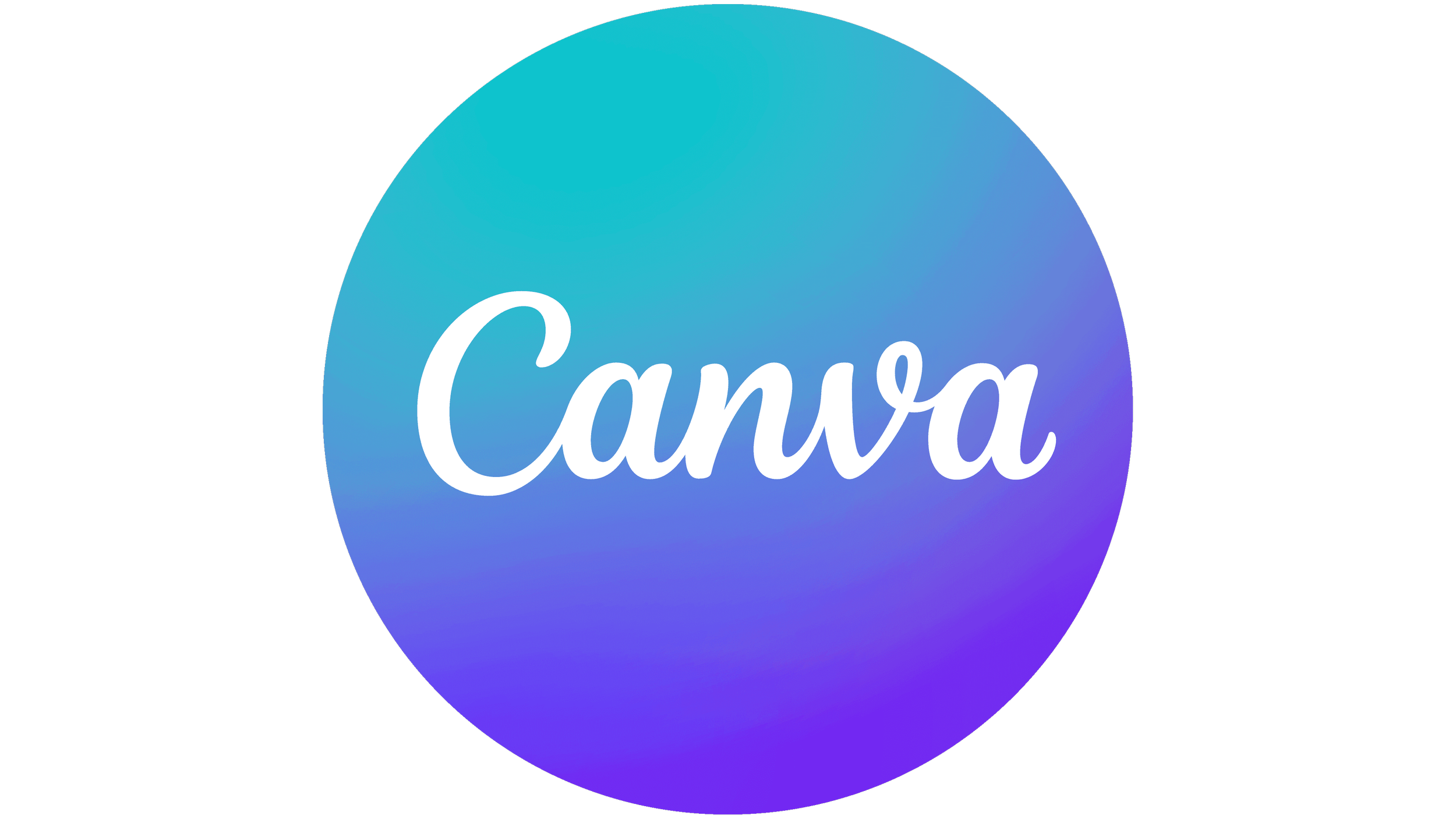 Colorful gradient circular logo with the word 'Canva' written in white cursive font.