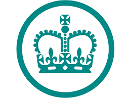 Illustration of a teal crown enclosed in a circular border.