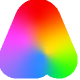 Colorful rainbow gradient abstract shape