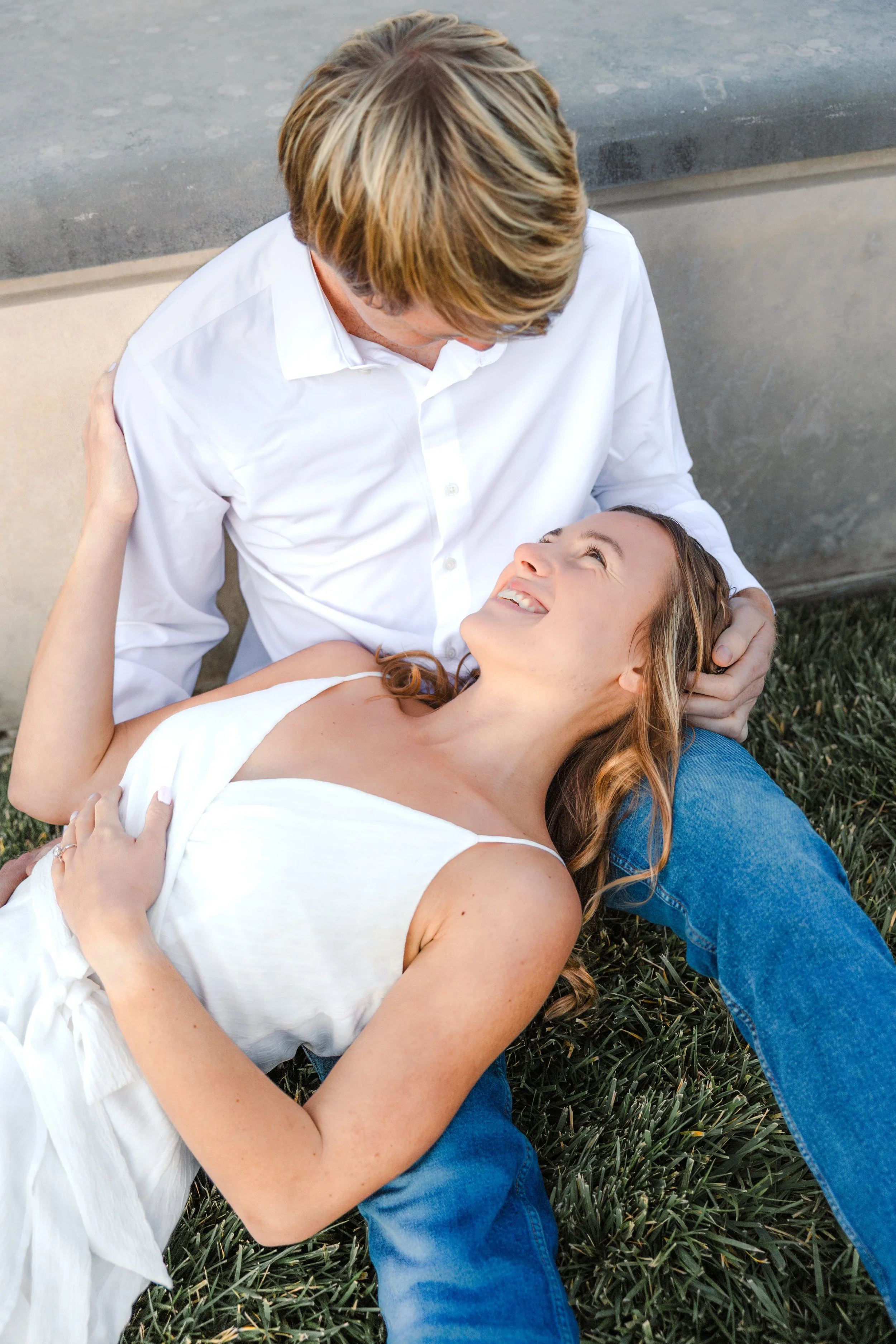 Indianapolis engagement photography during couples photo session celebrating engagement and posing for Indianapolis Photographer