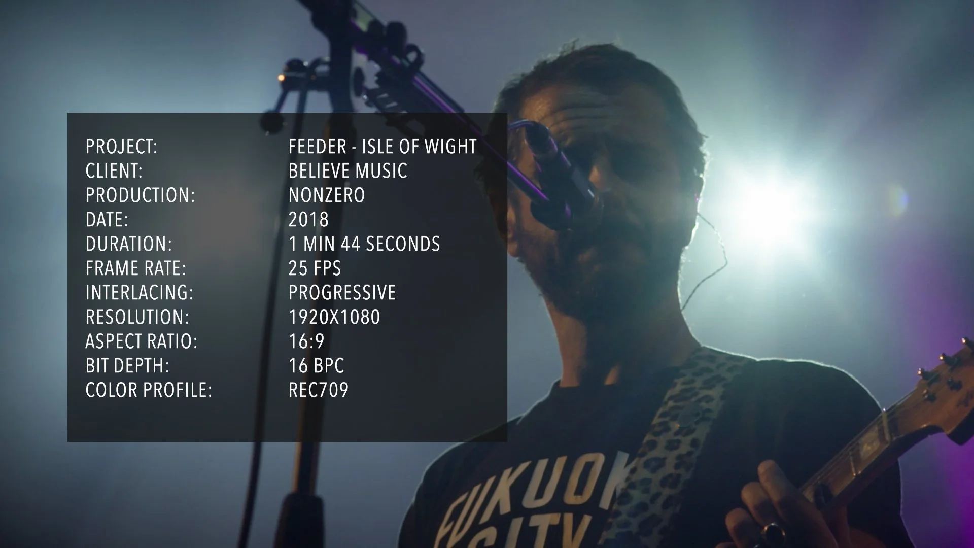 Jim was invited to direct a short promo for Feeder at the Isle of Wight festival. A fun opportunity to hang out with the band on the tour bus from London to the gig. Playing on the Big Top stage they performed in front of 55,000 fans.