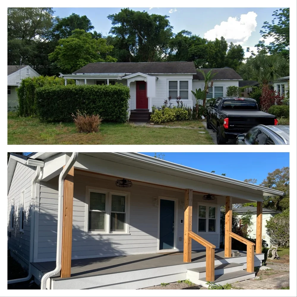 Rebuilt exterior porch