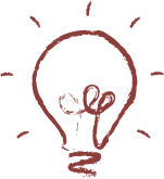 Illustration d'une ampoule simplifiée, représentant une idée ou une inspiration.